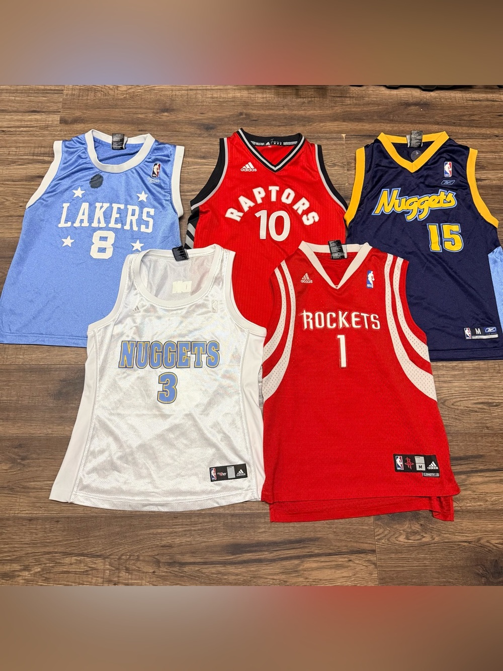 adidas Kids Basketball Jersey Lot with Red, White, Blue, Navy